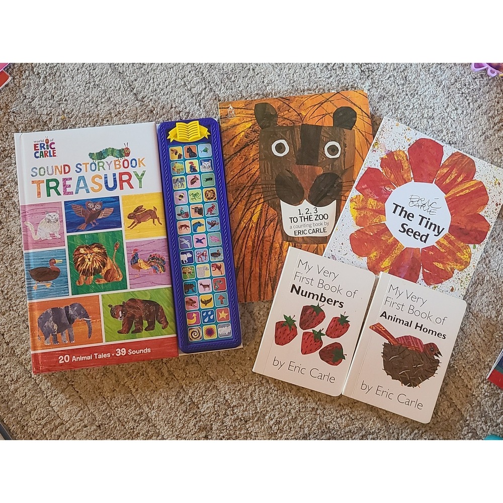 Eric Carle Book Lot Sound Storybook Treasury The Tiny Seed 123 To The Zoo